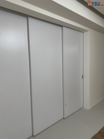 木质3+1联动推拉门安装完工实拍图