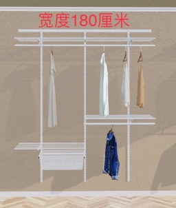 宽度180厘米1254元（含安装费140元）含一套中号抽屉拉篮金属衣柜所需配件清单及配件费用