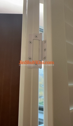 椴木百叶窗+合页+纱帘安装完工图
