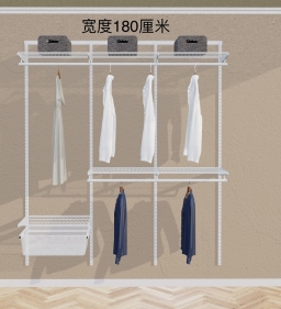 宽度180厘米1443元（含安装费175元）含一套中号抽屉拉篮金属衣柜所需配件清单及配件费用